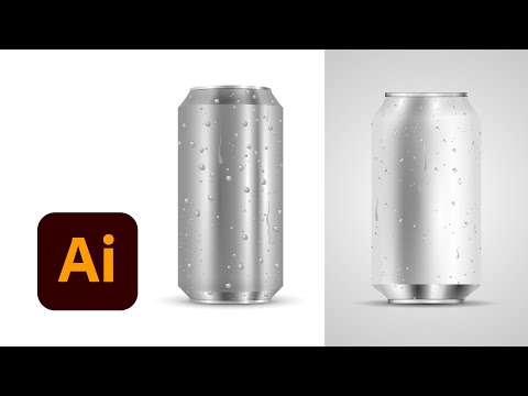 Illustrator Tutorial | How to Create Aluminum Can with Water Drop