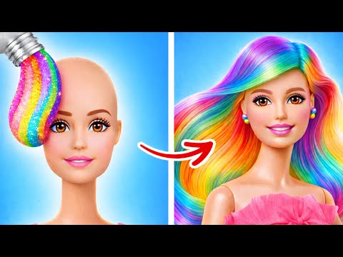 ✨ Nossa boneca ganha um makeover mágico! 💖 Transformação de beleza divertida