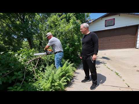 HOMEOWNER SHOCKED We UNCOVERED a HIDDEN Patio & Sidewalk in His OVERGROWN Yard