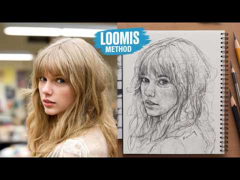 How to Draw Taylor Swift Portrait - Easy Loomis Method Tutorial
