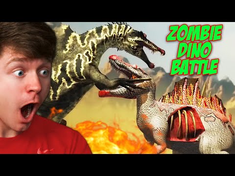 Reacting to DINOSAURS vs ZOMBIE DINOSAURS!