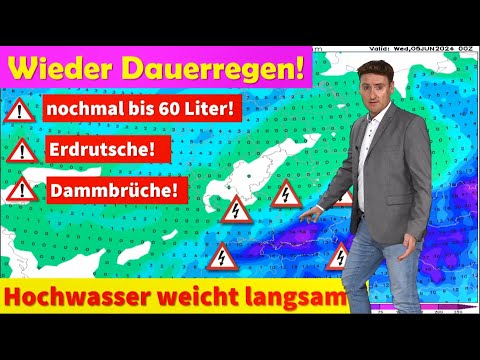 ACHTUNG, es ist noch nicht vorbei! Dauerregen im Süden! WARNUNG: bis zu 60 Liter Niederschlag!