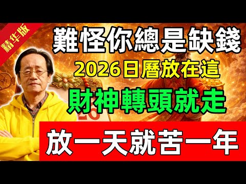 倪海廈：難怪你總是缺錢！2026日曆放在這個位置，財神轉頭就走，放一天就苦一年#佛陀#佛法 #佛教 #修行 #智慧 #因果#佛學知識 #佛學智慧#风水 #风水玄学