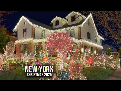 NYC Christmas 2025 4K Christmas Decorations in QUEENS Rockaway Beach NYC Christmas Decorations 2025
