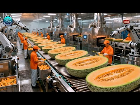 Inside a Modern Cantaloupe Factory: From Whole Melons to Melon Purée Base (Full Process)
