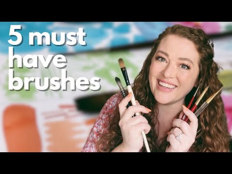 5 watercolor brushes everyone should have and WHY