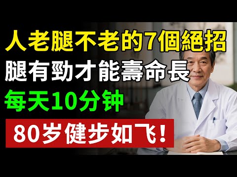 腿有勁才能壽命長,人老腿不老的7個絕招,每天10分钟,80岁健步如飞!!揭秘養生真相健康知識老年健康#健康知识 #健康飲食 #養老生活 #老年健康 #樂齡健康