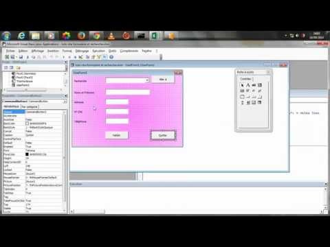 Excel VBA formulaire de saisie des données et bouton de recherche