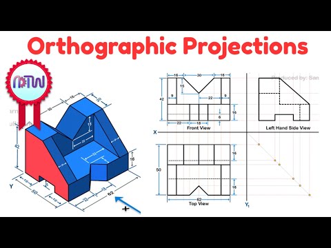 Orthographic Projections in Engineering Drawing - Problem 3
