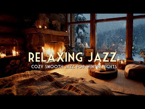 Cozy Winter Jazz Music & Fireplace Sounds Vol.1 🔥 1 Hour of Relaxing Instrumental Jazz for Sleep