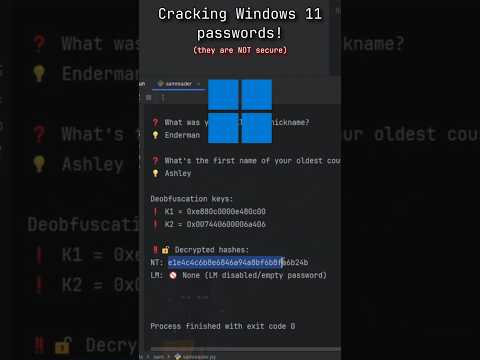 Your Windows 11 Password is NOT safe... #endermanch #windows  #microsoft