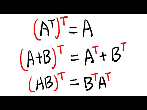 Properties of the transpose of a matrix, linear algebra tutorial