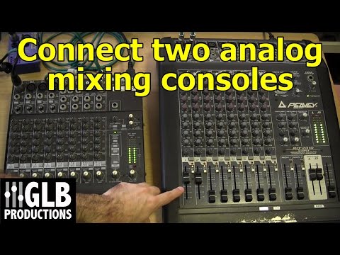How to connect two analog mixing consoles together