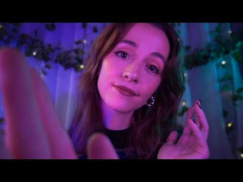 ASMR | Gentle Hand Movements and Up-Close Whispers for Sleep 💜 (low light, affirmations, tracing)