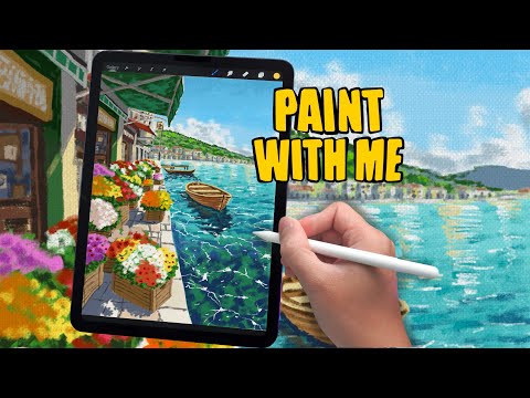Paint With Me | Cozy Seaside Harbor | Procreate Relaxing iPad Drawing