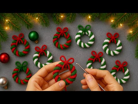 🎅🎄Very easy‼️CHRISTMAS TREE ORNAMENTS making🎄Crochet Christmas Decoration 🎅🎁Christmas gift idea🎁