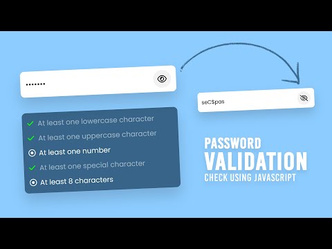 Password Validation Check in Javascript | Show Hide Password Toggle