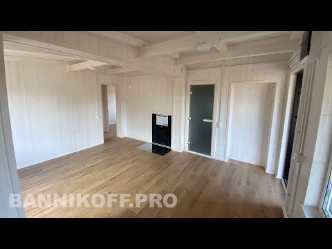 Обзор дома-бани с двумя спальнями и террасой, 67м2