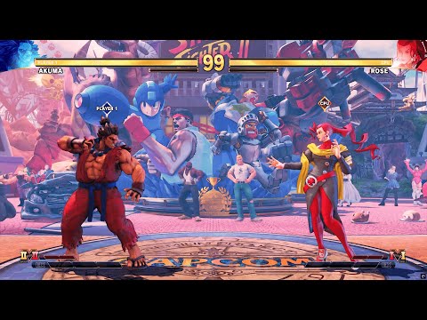 Akuma vs Rose (Hardest) - Street Fighter 5. | Epic Battle