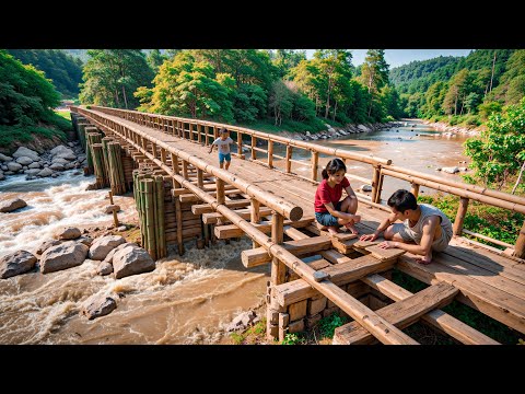 Young Girl and Her Husband Builds a Bridge OVER FLOOD in 50 Surprising Days