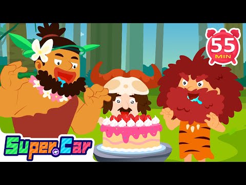 飢餓的原始人｜原始人要吃什麼？｜趣味冒險 🎢｜食物認知 🍎｜幼兒啟蒙故事 📚｜超級汽車