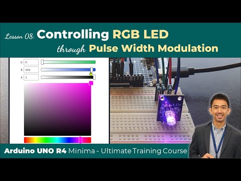 Arduino UNO R4 Lesson 08. Controlling RGB Full Color LED through Pulse Width Modulation (PWM)