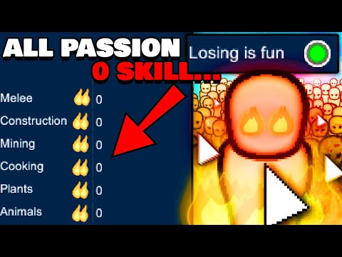 Rimworld, 100% Passion, 0-Skill Run (8 Years)