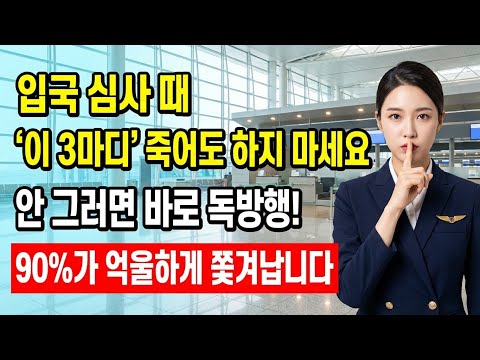 입국 심사 때 '이 3마디'는 죽어도 하지 마세요! (바로 독방행) 90%가 억울하게 쫓겨납니다!