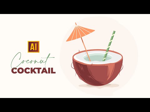 HOW TO DRAW A COCONUT COCKTAIL IN ADOBE ILLUSTRATOR
