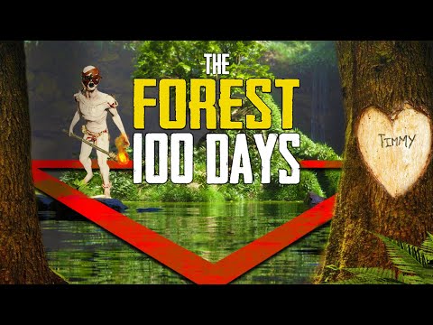 I Survived 100 Days in The Forest being HUNTED by CANNIBALS!