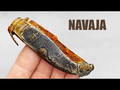 This Rusty Blade Hid a Secret – Fighting Knife Restoration.  ASMR Video