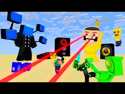 Monster School SKIBIDI TOILET BROTHERS ELEMENTAL, SPEAKER HEAD CAMERA HEAD, TV MAN HEAD - Minecraft