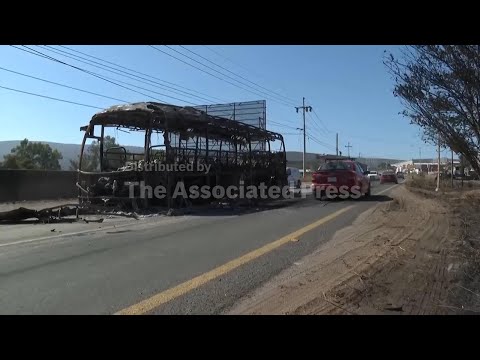 Burnt vehicles block road outside Jalisco capital after Mexican cartel leader’s killing
