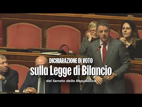 Dichiarazione di voto sulla Legge di Bilancio 2026 | 23/12/2025