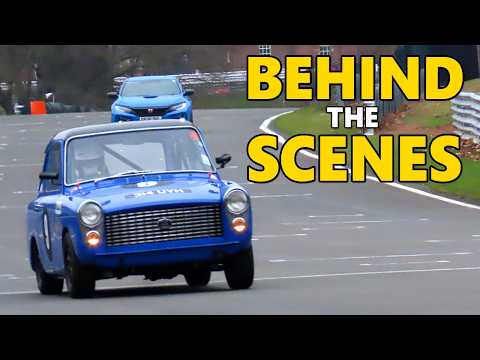 1961 Austin A40 Farina race car - BEHIND THE SCENES at Oulton Park!
