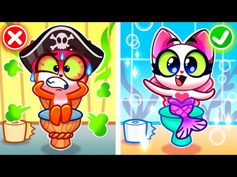 🏴‍☠️ Pirate VS Mermaid Potty Challenge🧜‍♀️🚽 Underwater Stories by Purr-Purr Tails 🐾