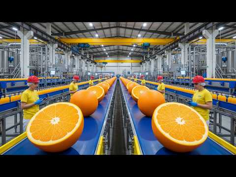 Inside a Modern Orange Juice Factory: From Fresh Tangerines to Bottled Citrus Juice (Full Process)