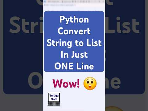 Python Trick: Convert String to List in Just ONE Line! 🚀 #python #coding #shorts #telugu