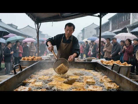 中国绍兴最具人气的府山横街早市，藏在烟火里的宝藏地，感受最纯粹的江南烟火气，人声鼎沸，绍兴臭豆腐十元一碗、面饽饽五元一个吃到饱，咸豆浆惊艳到味蕾，奶油小攀童年的味道，人气超火爆，充满生机～