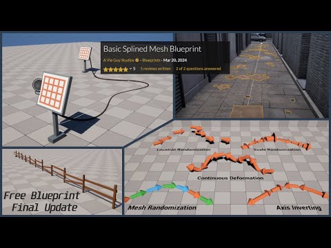 Final Update for Free Splined Mesh Tool | UE5 + UE4