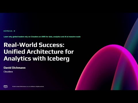 AWS re:Invent 2024 - Real-world success: Unified architecture for analytics with Iceberg (AIM244)