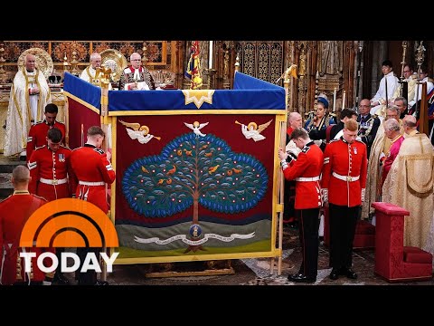 King Charles III is privately anointed behind screens at coronation