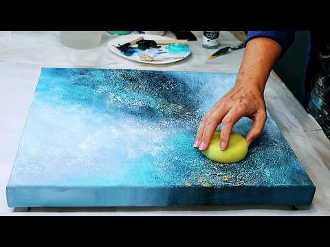 Creating Texture Art with Plastic Wrap & Sand - Abstract Dreamscape