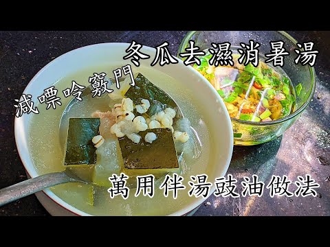 冬瓜 湯/冬瓜去濕消暑湯/減嘌呤做法//伴湯豉油做法/熱到頭暈暈/夏天必飲湯/粵語/中字CCsub bahasa/engsub// #消暑#chinesedish/p627