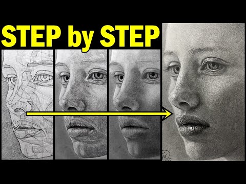"Easy 10 Steps- to HYPER-REALISTIC Skin ✏️ Graphite Pencil Portrait Drawing Tutorial”