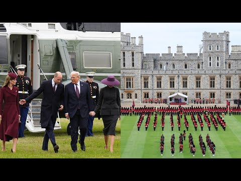 WATCH: President Trump and First Lady welcomed to Windsor Castle with royal procession