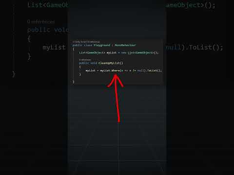 Remove Null Element from List #unity3d #gamedevelopment #csharp