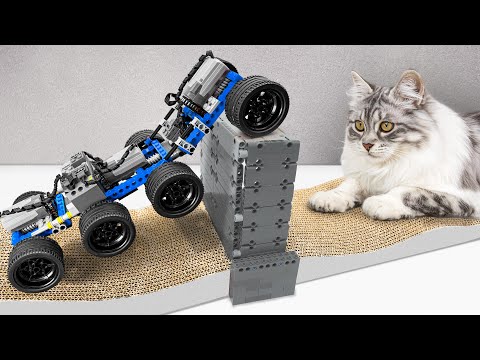 LEGO Car Building Challenge Over Cat's Scratch Board | FM Lego Technic