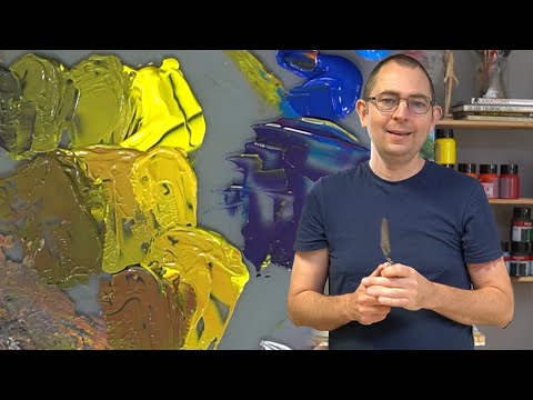 Darken yellow acrylic paint. Painting with acrylics for beginners