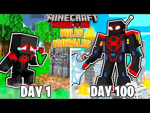 I Survived 100 DAYS as SPIDERMAN in HARDCORE Minecraft!